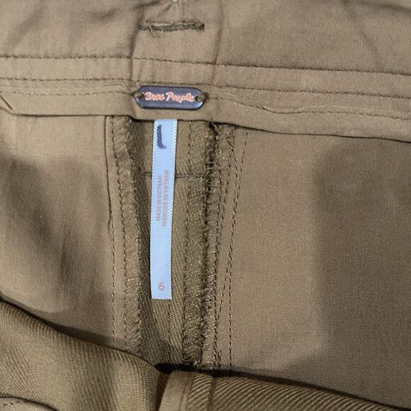 Free People Barrel Pants Turning Point Trouser Solid Mustard Brown sz 6 NWOT - Picture 3 of 8